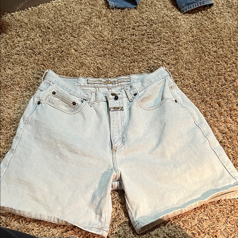 Marithe Francois Girbaud Light Blue Jean Shorts Vintage 90s Size 13-14